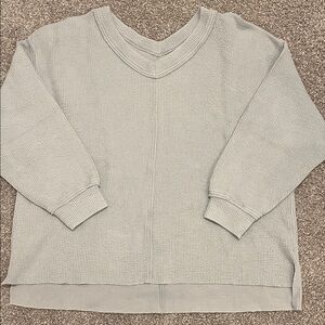 Women's Gray V-Neck Aerie Sweatshirt